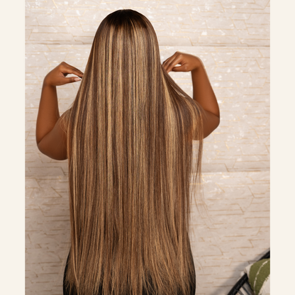 Umber Brown 5x5 HD Lace Closure Long Wig - 28 Inch Premium Vietnamese Hair